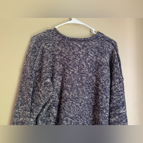 90’ vintage mens textured heathered sweater, v neck rolled collar, context XL - Picture 6 of 7